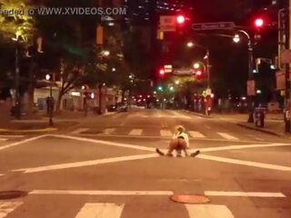 Clown gets shaft sucked in middle of the street